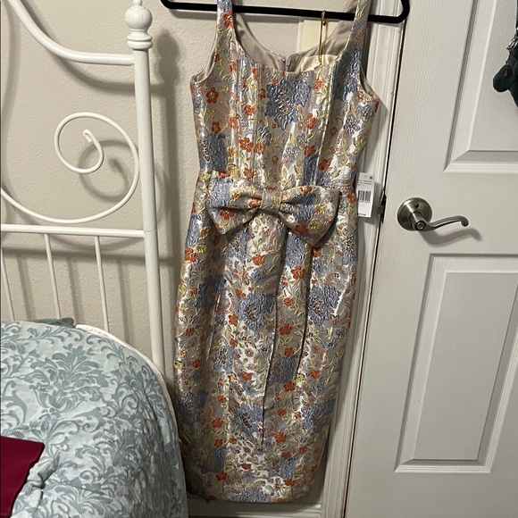 Floral Bow-Accent Midi Dress - Picture 1 of 4